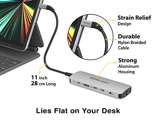 USB-C Hub Docking Station 10 in 1 with 4K HDMI 60Hz, 1 GBS Ethernet, 2 USB C Gen 2 10Gbs, 1 PD 3.0, 2 USB-A 3.0, Audio Ports, SD/Micro SD, Compatible with USB Type C/Thunderbolt Computers - style: 10 in 1 - Gen 2