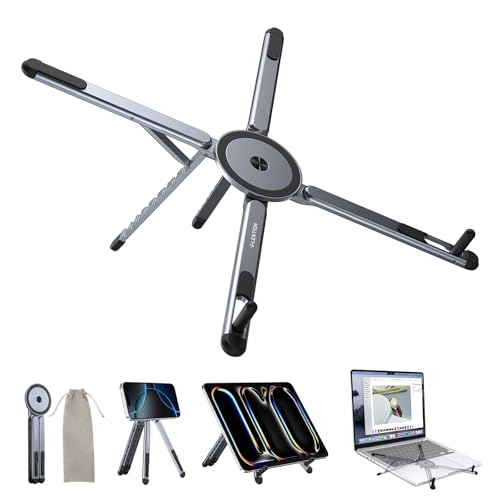 LENTION Laptop Stand, Magnetic Foldable 8-Level Adjustable MagSafe Riser