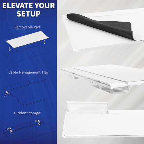 VIVO White 60 x 30 in Standing Desk, DESK-KIT-1G6-P3W - color: White Top / Gray Frame, size: 60 x 30