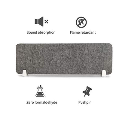 MYOYAY 40''x12'' Privacy Panel Clamp-on Acoustic Desk Divider Freestanding Sound Absorbing Cubicle Desk Divider Removable Acoustic Partitions with 2 Clips for Offices, Braries, Classrooms, Library