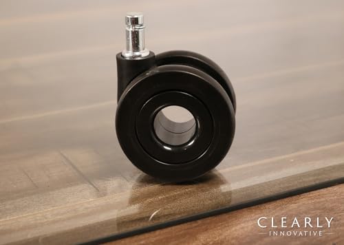 Office Chair Wheels, Replacement Casters for Desk Chairs, Set of 5, Black | Set of 5 Black Office Chair Wheels, Heavy-Duty Dual Casters With Precision Bearings for Desk Chairs, Hardwood Floors, Carpet