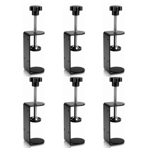 C Clamps 2-3 Inch with 4 Small Holes in the Back, Adjustable Desk C-Clamp for Range 0.39"~3.25", Versatile Clamp for Brake, Parts Assembly, Fastening, Welding, Woodwork, Metal Work (6-Pack) - size: 3 in, style: 6-Pack