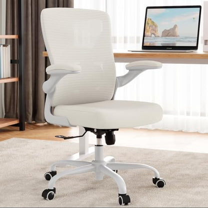Ergalithic Office Chair: Mesh Ergonomic Desk Chair with 3D Lumbar & Swivel - color: White, size: Pack of 1