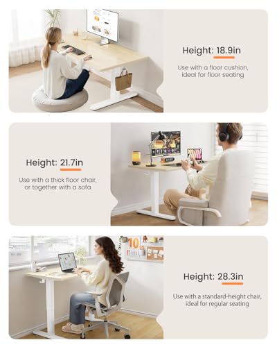 ErGear 40 X 24 Inch Low Height Electric Standing Desk for Kids, Natural - color: Natural, size: 40 X 24 Inch