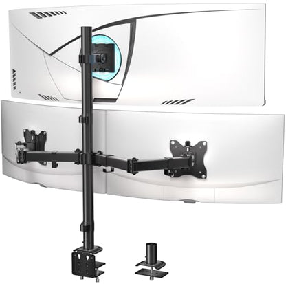 WALI Triple Monitor Mount for up to 49 inch Ultrawides on Top Bracket and 32 inch Screens on Side Brackets, Extra Tall 3 Monitors Desk Mount, Heavy Duty Monitor Arm up to 44 lbs (M003-P), Black - size: 13"-49", style: Triple