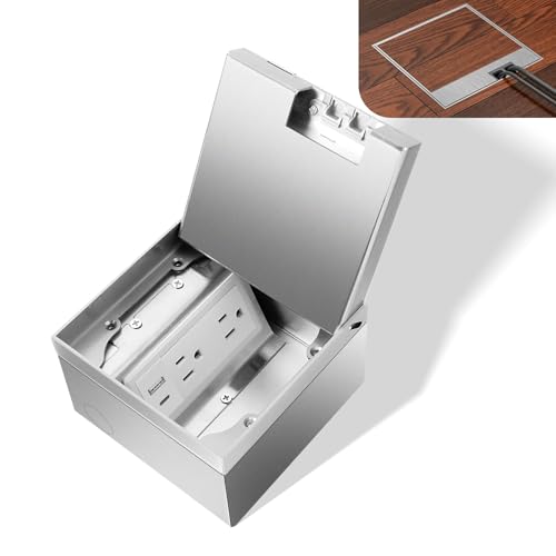 Recessed Flat Hidden Socket Kit with Recessed Duplex 15A and 5V 2.4A 1 USB-A Ports &1 USB-C Port USB Charging Ports.Corrosive Resistant Hardware,Silver - color: Silver, size: Hidden single-row insert (1.5A USB)