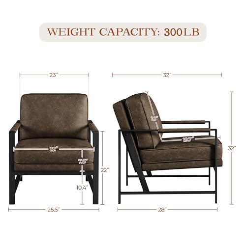 Yaheetech Mid-Century Modern Accent Chairs Set of 2, Brown - color: Brown, size: Set of 2