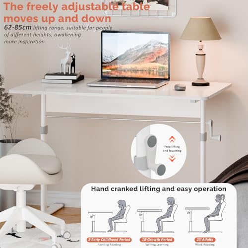 cdar Manual Standing Desk, Adjustable Height Game Desk, Hand Crank Standing Desk, Hand Lifting Computer Desk, Manual Stand Up Desk 120 cm - color: 120 Cm