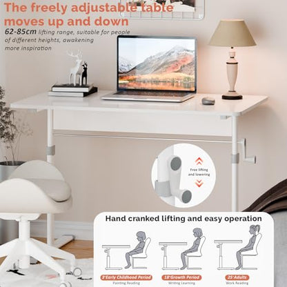 cdar Manual Standing Desk, Adjustable Height Game Desk, Hand Crank Standing Desk, Hand Lifting Computer Desk, Manual Stand Up Desk 120 cm - color: 120 Cm