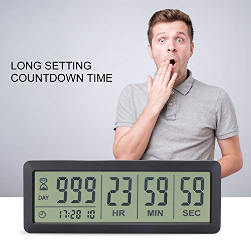 A AIMILAR 999 Days Countdown Timer Digital Clock Retirement Vacation Event Day Counter with Count Up Function - color: Black-big