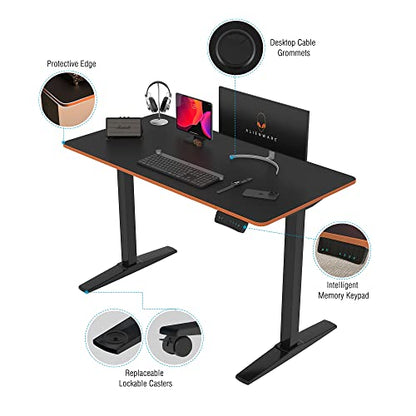 Monomi Electric Standing Desk 48”x24”, Height Adjustable Desk with Wheels - color: Black, size: 48