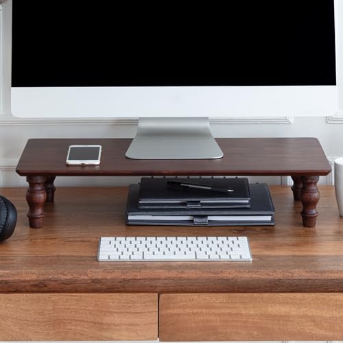 Anji Mountain Monitor Stand for Desk - Desktop Organizer & Laptop Riser, Ergonomic Monitor Riser, Space-Saving, Durable, Easy Assembly & Ideal for Home & Office,Walnut, 24-Inch, Classic - color: Walnut, size: 24-Inch