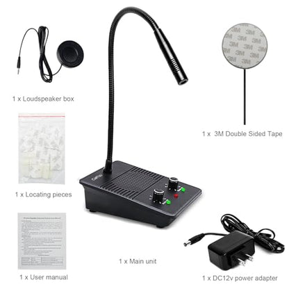 CallToU Window Speaker Intercom System,Dual Way Anti-Interference Intercommunication Microphone Talk Through Glass Window,for Business,Bank,Office,Hospital,Counter,Store,Station,School and More - color: Black 4