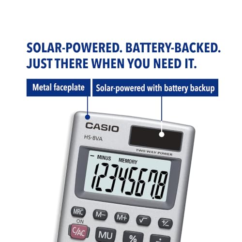 Casio HS-8VA Mini 6-Function Calculator - size: 1 Count (Pack of 1)