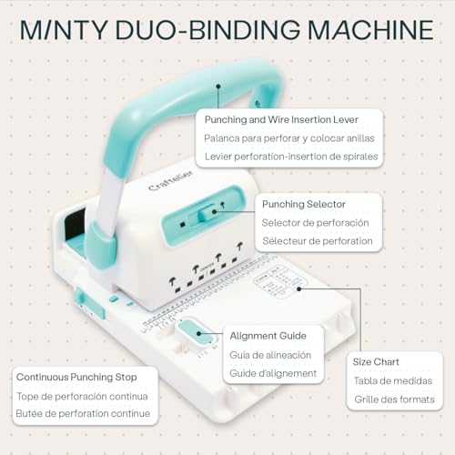 Craftelier - Spiral Binding Machine | Binder Machine for Book Binding | Compatible with 2:1 Spiral Coils and Classic Rings up to 1" | Compact Coil & Wire Book Binder Tool for Paper, Notebooks