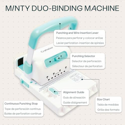 Craftelier - Spiral Binding Machine | Binder Machine for Book Binding | Compatible with 2:1 Spiral Coils and Classic Rings up to 1" | Compact Coil & Wire Book Binder Tool for Paper, Notebooks
