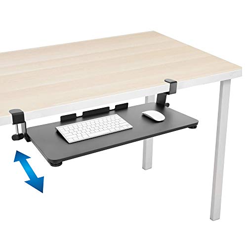 Mount-It! Clamp-On Under Desk Keyboard Tray, No-Drill, Fits Desks to 1.5 in
