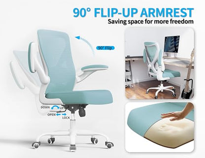 Ergalithic Office Chair: Mesh Ergonomic Desk Chair with 3D Lumbar & Swivel - color: Mint Green, size: Pack of 1