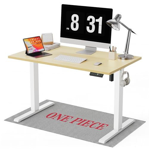 WALKINGDESK 40x24 Inches Whole Piece Electric Standing Desk, Seamless One Piece Height Adjustable Sit to Stand up Desk for Home Office, Ergonomic Computer Workstation, Oak - color: Oak, size: 40 inch