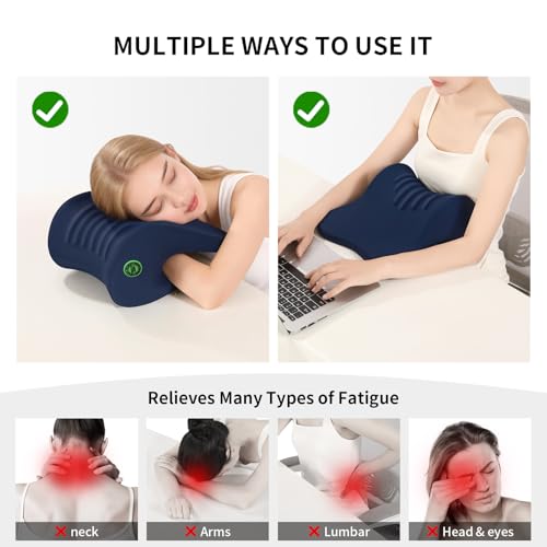 Ergonomic Office Chair Headrest, Adjustable Neck Support Pillow with Removable Washable Cover, Universal Head Rest Attachment for Office Chairs, Wheelchairs, Desk Chair Napping (Navy Blue) - color: Navy Blue