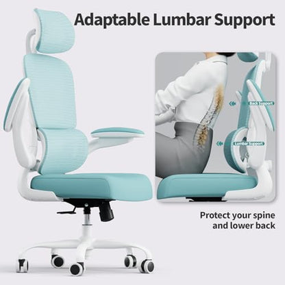 TRALT Office Chair Ergonomic Desk Chair - Gaming Chair with Lumbar Support - color: Blue
