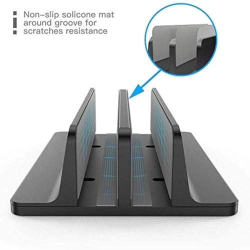 Universal Laptop Vertical Stand, Dual Desktop Adjustable Notebook Stand (up to 17.3 inches) for Samsung/HP/Dell/Chrome Book laptops (Black) - color: black1