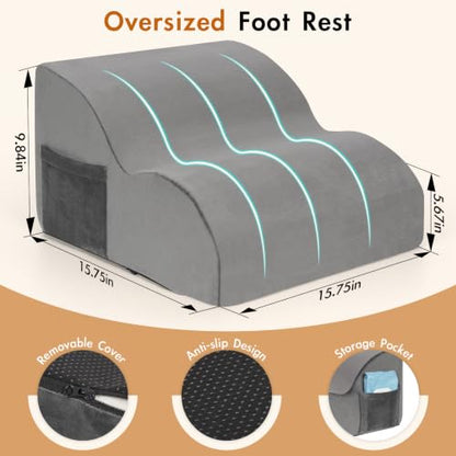 Foot Rest Under Desk,Ergonomic Foot Rest Office Comfort Foot Stool at Work - color: Grey