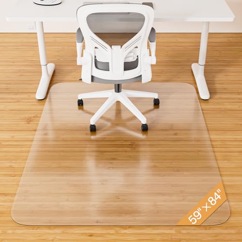 Office Chair Mat for Hardwood Floor, 59" x 84" Clear Plastic | Desk Floor Protector Heavy Duty Non-Slip Chair Mat for Rolling or Gaming Chairs, Durable Computer Mat for Home Office - size: 59"x84"
