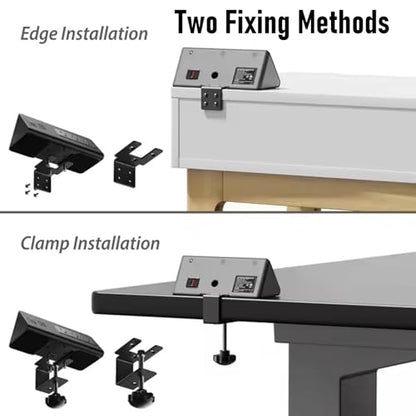 Fabater Desk Clamp Power Strip, Fast Charging Station with 3 AC Outlets, 3 USB A Ports & PD 20W USB C Ports, 6.56FT Desktop Mount Surges Protector, Fit 0.2-1.57IN Tabletop Edges (US)