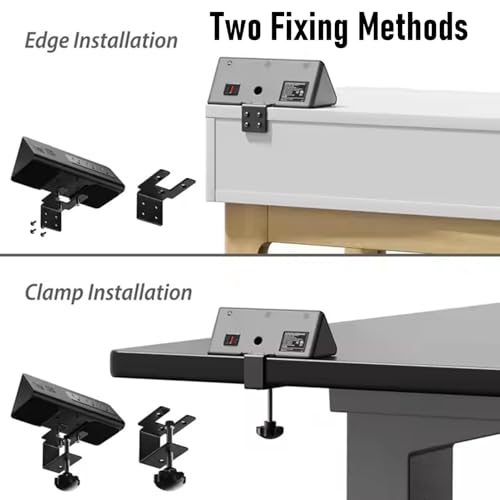 Desk Clamp Power Strip 15A 1875W 3 Outlets 3 USB A 1 PD20W C Port - Edges Mount Design Protector for Home Office Dormitory