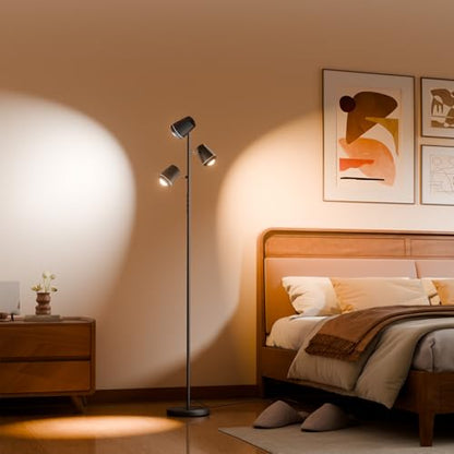 SIBRILLE 36W LED Tree Floor Lamp with Remote for Living Room Bedroom - color: Deep Black