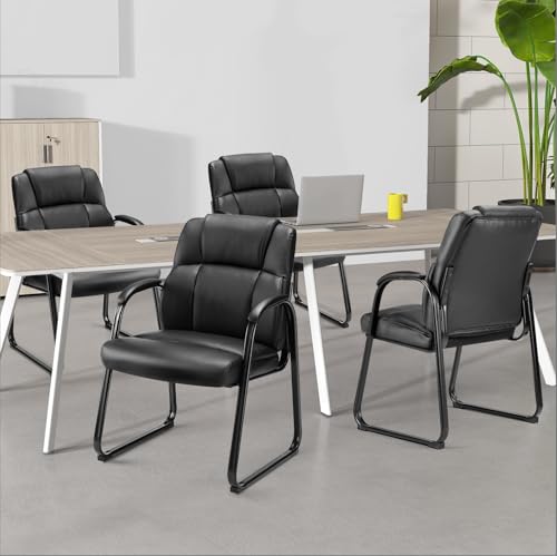 DUMOS Office Desk Guest Chair Set of 8, Leather Waiting Room Chairs with Padded Arms for Elderly Home Reception Area Conference Room Lobby Side breakroom - size: Set of 8