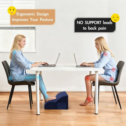 Foot Rest Under Desk,Ergonomic Foot Rest Office Comfort Foot Stool at Work - color: Blue