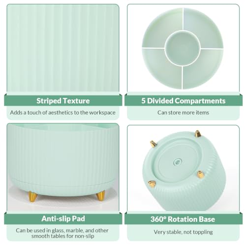 SKYDUE 360 Degree Rotating Pencil Pen Holder, Sage Green - color: Sage Green_1Pack