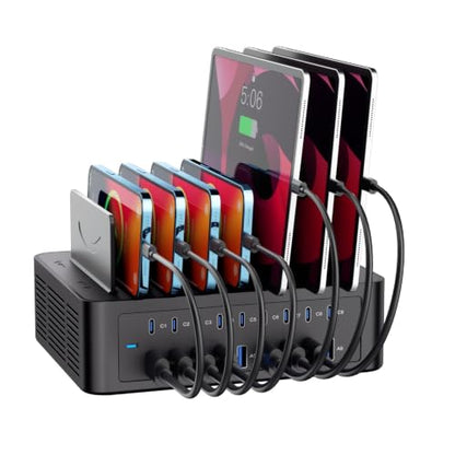 200W/40A Charging Station for Multiple Devices, 18 Port USB C Fast Charger