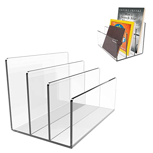 Boloyo Acrylic File Holder,1PC 3 Sections Clear File Organizer Mail Letter Sorter Desktop Folder Holder for Home Office School Envelope Bill Filling Paper Document - color: Clear, size: 3 Sections(1PC)