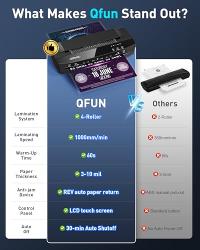 Qfun 10 Mil Thermal Laminator 11x17 Heavy Duty Business Lamination Machine