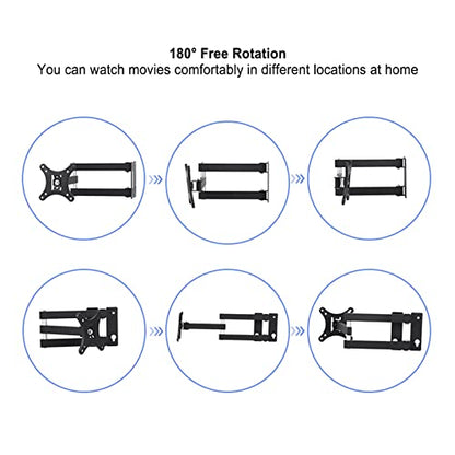 Full Motion TV Wall Mount for 17-22 Inch TVs, Articulating Monitor Bracket with 180 Degree Rotation, Tilt and Swivel Adjustable Arms for Heavy Duty Up to 44lbs