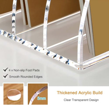 YUXUN Acrylic Desk File Organizer, 8-Section Upright Magazine Holder - size: Compact 8-Section