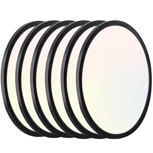 Hlite 12 inch Flush Mount LED Ceiling Light Fixture,2400LM,3CCT,6Pack | 24W Super Slim Light Fixtures Ceiling Mount 3000K/4000K/5000K Selectable,Light Fixtures for Kitchen,Bedroom,Black - color: Black, size: 12 inch-6