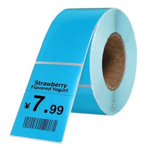 PATIKIL 500 Pcs Thermal Labels, 1.57x2.36 Inch Thermal Printer Labels Stickers Self Adhesive Tags Rectangle Paper Roll Small for Printer Shipping Label Mailing UPS Barcode Address, Blue - color: Blue, size: 40x60mm