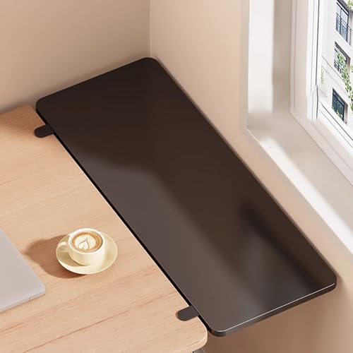Desk Extender Tray, Punch-Free Clamp on 90° Foldable Keyboard Drawer Tray, Table Mount Armrest Shelf, Computer Elbow Arm Support (Black, 6.9"*9.8"*0.5"/17.5cm*25cm*1.2cm) - color: Black, size: 6.9"*9.8"*0.5"/17.5cm*25cm*1.2cm