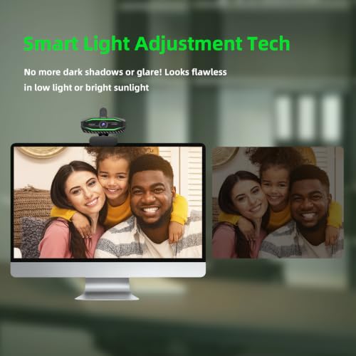 1080P HD Webcam, USB Plug & Play Computer Camera, Auto Low-Light Streaming Camera, RGB Status Light Web cam, Noise-Canceling Microphone Webcam - for Video on Laptop & Desktop