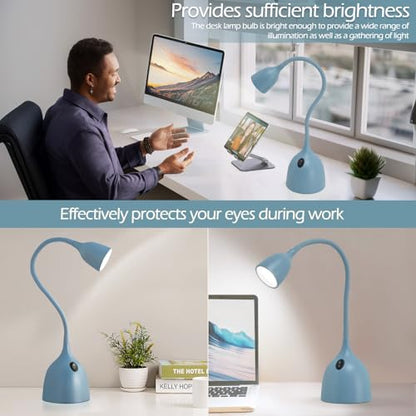 EJIAXIN Desk Lamp for College Dorm Room - LED Reading Light, Blue - color: Blue