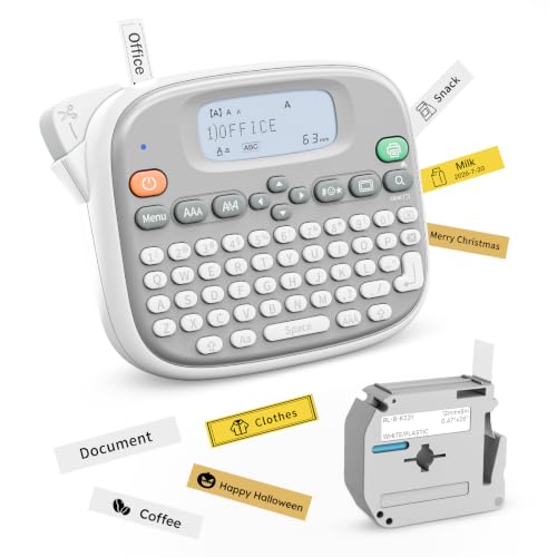 Rongta TM95 Label Maker Machine, QWERTY Keyboard, 12mm Portable Labeler