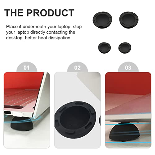 SOLUSTRE Laptop Cooling Ball Pad 4Pcs Silicone Heat Dissipation Feet Riser Stand for Notebook Computer Support and Anti-Slip Cooling Elevator