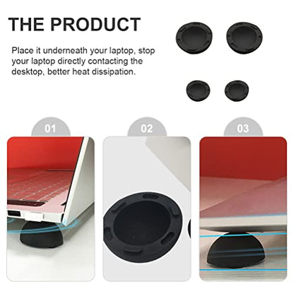 SOLUSTRE Laptop Cooling Ball Pad 4Pcs Silicone Heat Dissipation Feet Riser Stand for Notebook Computer Support and Anti-Slip Cooling Elevator
