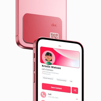 dot. Thin - Digital Business Card - Tap Compatible with iPhone & Android (Red) - color: Red