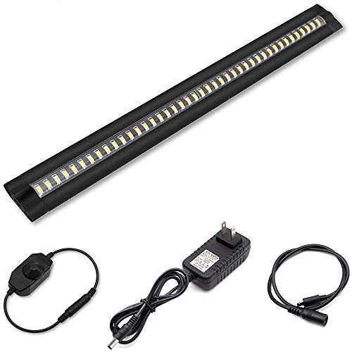 inShareplus 13inch LED Under Cabinet Lighting, Dimmable Light, Warm White 3500K, CRI90+, 450Lumens, DC 12V Ultra Thin Under Counter Kitchen Lights for Kitchen, Shelf, Cupboard, Black, 1 Pack - color: Warm White 1 Pack