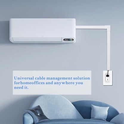 Cable Concealer Kit, 157 inches Cord Cover, Wall Mount Wire Management System, White